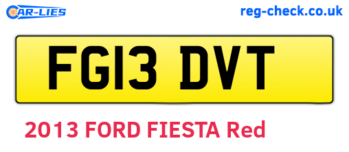 FG13DVT are the vehicle registration plates.
