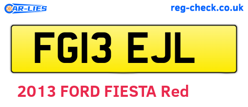 FG13EJL are the vehicle registration plates.