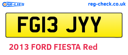 FG13JYY are the vehicle registration plates.