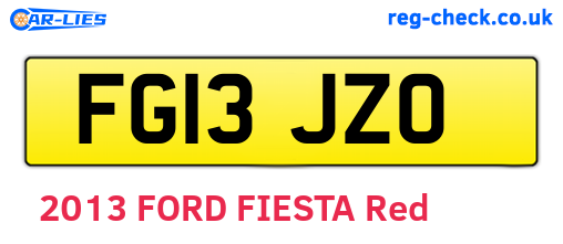 FG13JZO are the vehicle registration plates.