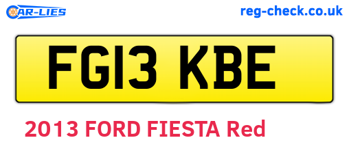 FG13KBE are the vehicle registration plates.