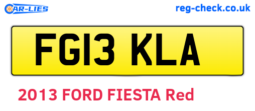 FG13KLA are the vehicle registration plates.