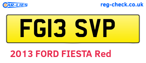 FG13SVP are the vehicle registration plates.