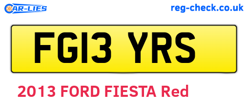 FG13YRS are the vehicle registration plates.