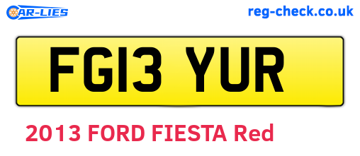 FG13YUR are the vehicle registration plates.