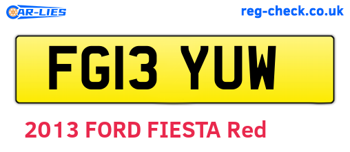 FG13YUW are the vehicle registration plates.