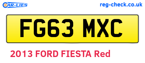 FG63MXC are the vehicle registration plates.