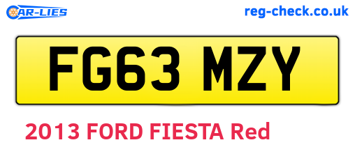 FG63MZY are the vehicle registration plates.
