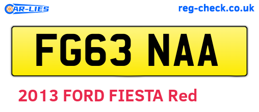 FG63NAA are the vehicle registration plates.