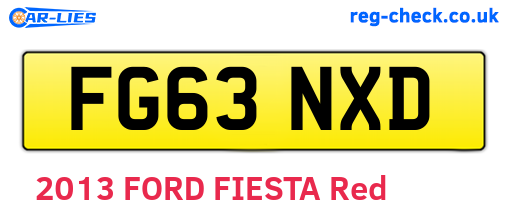 FG63NXD are the vehicle registration plates.