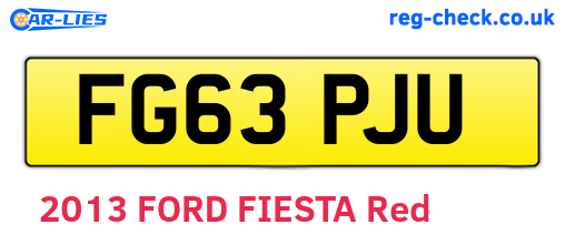FG63PJU are the vehicle registration plates.