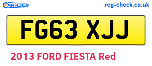 FG63XJJ are the vehicle registration plates.