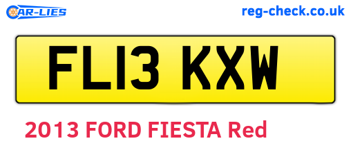 FL13KXW are the vehicle registration plates.