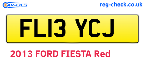 FL13YCJ are the vehicle registration plates.