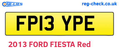 FP13YPE are the vehicle registration plates.
