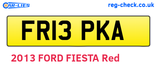 FR13PKA are the vehicle registration plates.
