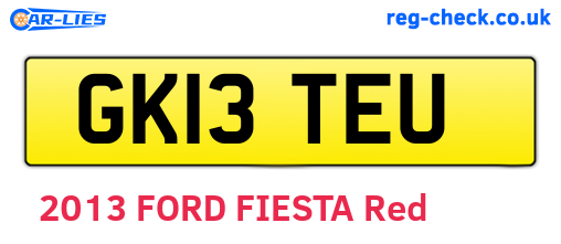 GK13TEU are the vehicle registration plates.