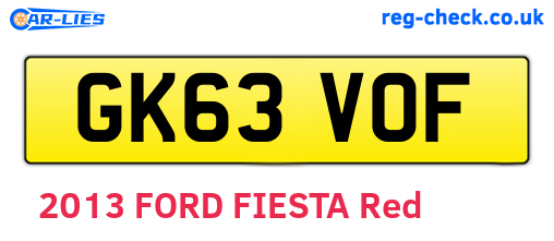 GK63VOF are the vehicle registration plates.