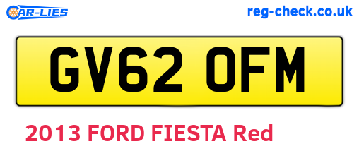 GV62OFM are the vehicle registration plates.