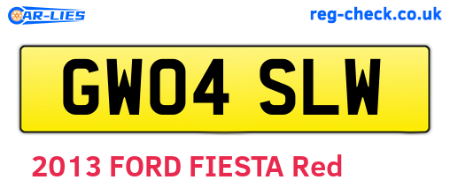 GW04SLW are the vehicle registration plates.