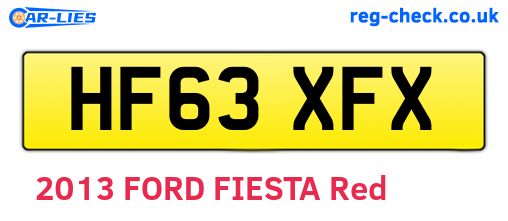 HF63XFX are the vehicle registration plates.