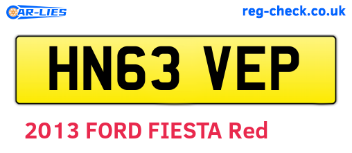 HN63VEP are the vehicle registration plates.