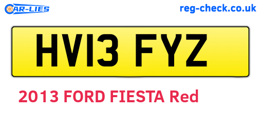 HV13FYZ are the vehicle registration plates.