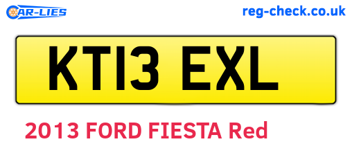 KT13EXL are the vehicle registration plates.