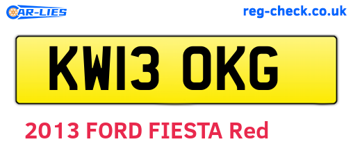 KW13OKG are the vehicle registration plates.