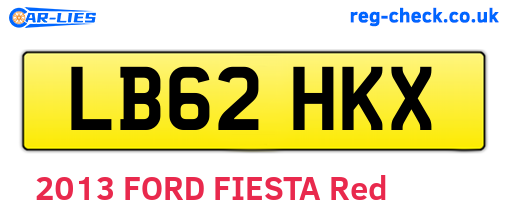 LB62HKX are the vehicle registration plates.