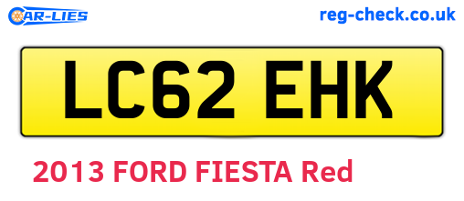 LC62EHK are the vehicle registration plates.