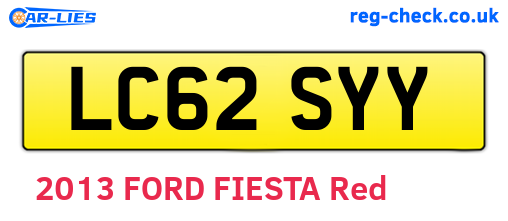 LC62SYY are the vehicle registration plates.