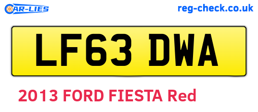 LF63DWA are the vehicle registration plates.