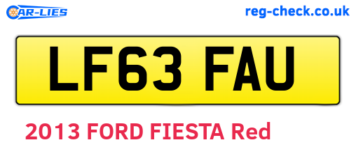 LF63FAU are the vehicle registration plates.