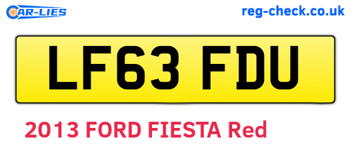 LF63FDU are the vehicle registration plates.