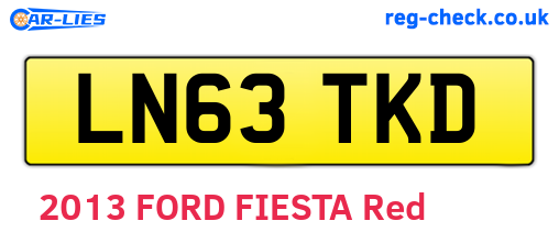 LN63TKD are the vehicle registration plates.