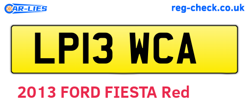 LP13WCA are the vehicle registration plates.