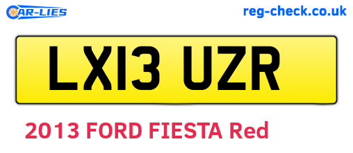 LX13UZR are the vehicle registration plates.