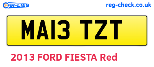 MA13TZT are the vehicle registration plates.