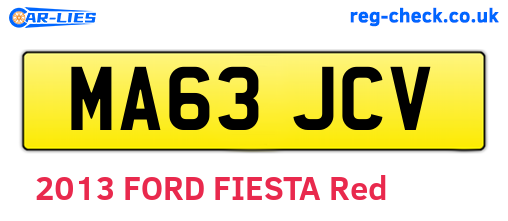 MA63JCV are the vehicle registration plates.