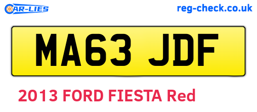 MA63JDF are the vehicle registration plates.