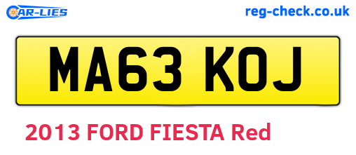 MA63KOJ are the vehicle registration plates.
