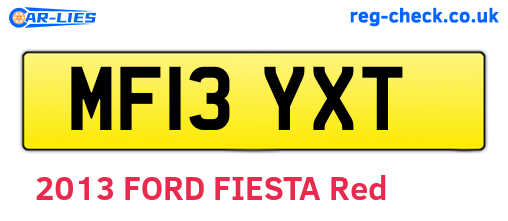 MF13YXT are the vehicle registration plates.