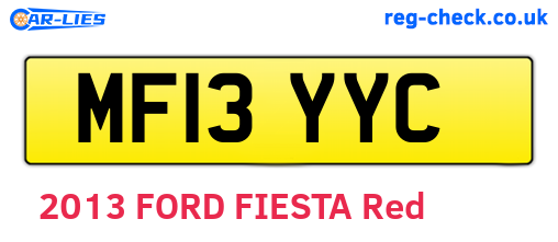 MF13YYC are the vehicle registration plates.