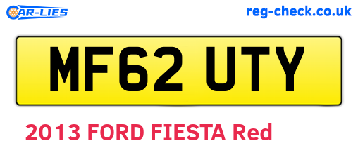 MF62UTY are the vehicle registration plates.