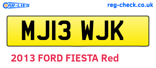 MJ13WJK are the vehicle registration plates.