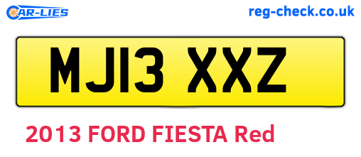 MJ13XXZ are the vehicle registration plates.