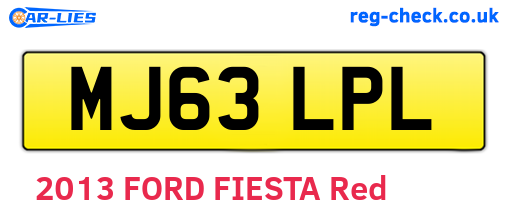 MJ63LPL are the vehicle registration plates.
