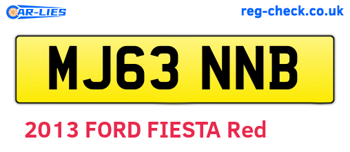 MJ63NNB are the vehicle registration plates.