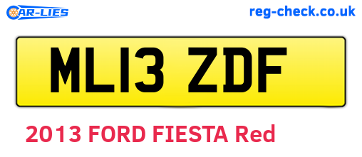 ML13ZDF are the vehicle registration plates.